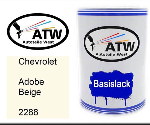 Chevrolet, Adobe Beige, 2288: 500ml Lackdose, von ATW Autoteile West.